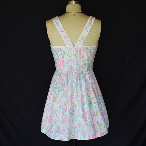 Rare Lilly Pulitzer Sandrine fit & flare Balloon resort white Pop beaded dress - Picture 9 of 11